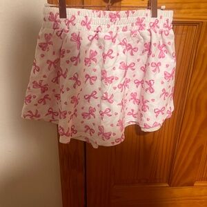 Pink Bow Patterned Women's Skort